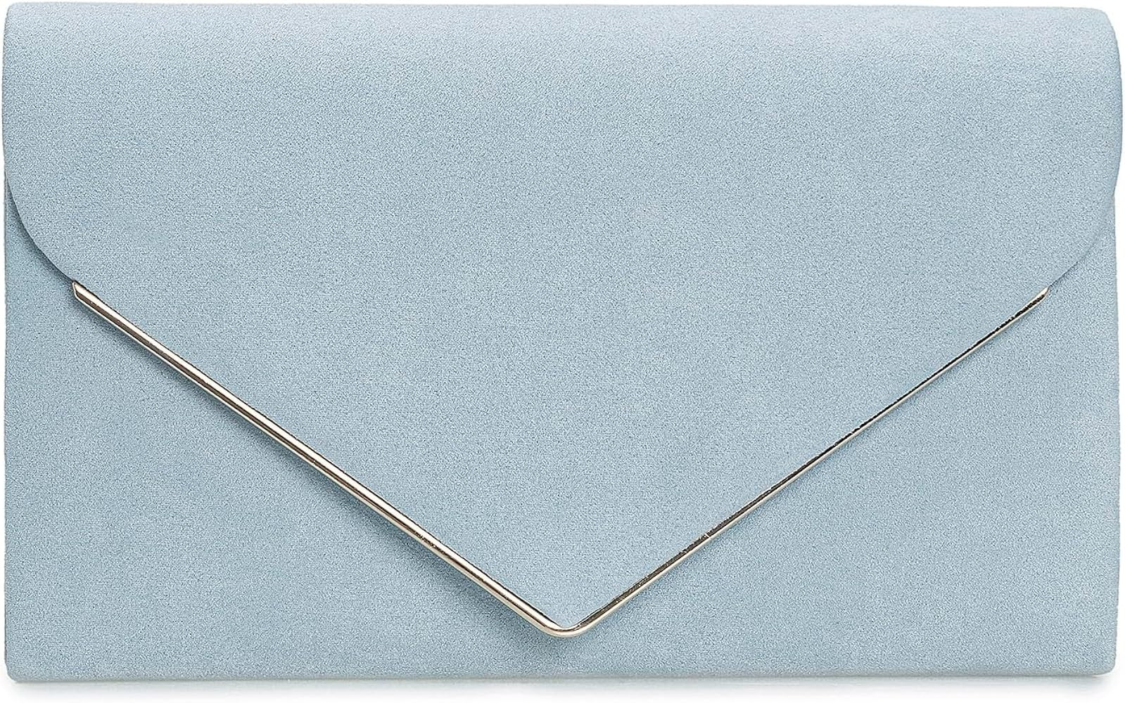 CHARMING TAILOR Faux Suede Clutch Bag Elegant Metal Binding Evening Purse for Wedding/Prom/Black-... | Amazon (US)