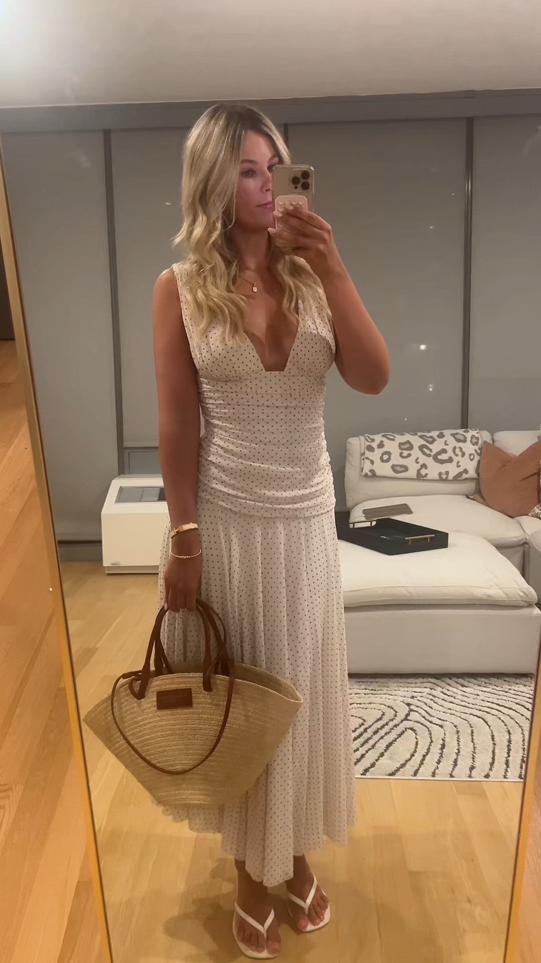 Loving this neutral polka dot dress! The polka dots are subtle making it the perfect summer date night dress. The dress feels very high quality for its price and the skirt has some movement to it. It’s also a little stretchy which I loved. Wearing size small!

#LTKSeasonal #LTKStyleTip #LTKFindsUnder100