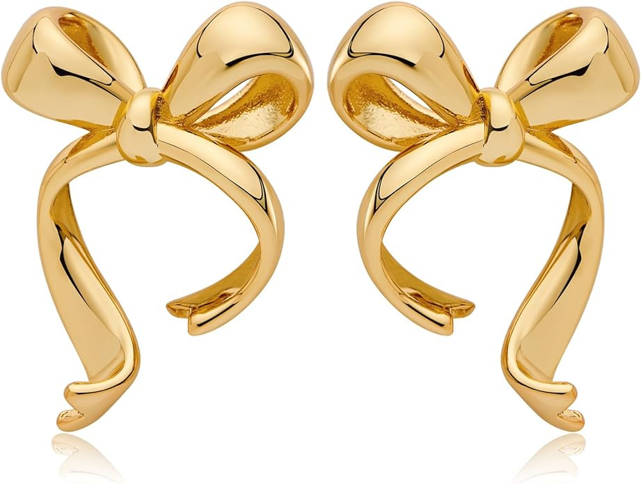 Gold Silver Bow Drop Earrings for Women Long Tassel Chain Bow Earrings Ribbon Bowknot Dangle Earr... | Amazon (US)