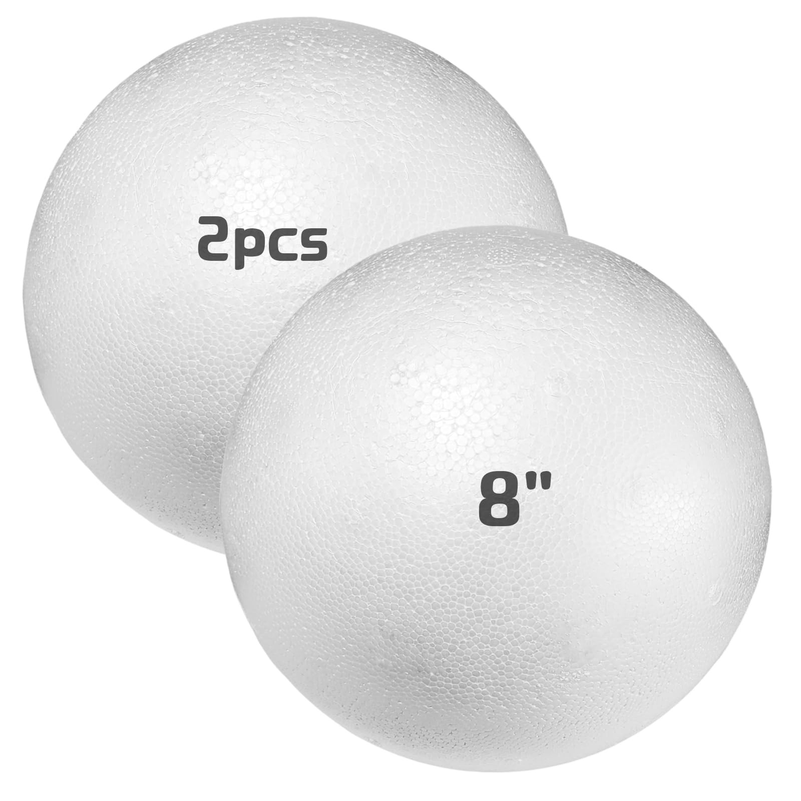 Large Styrofoam Balls 8 Inch,2PC White Foam Balls for Crafts, Giant Foam Balls Smooth Solid Round... | Amazon (US)