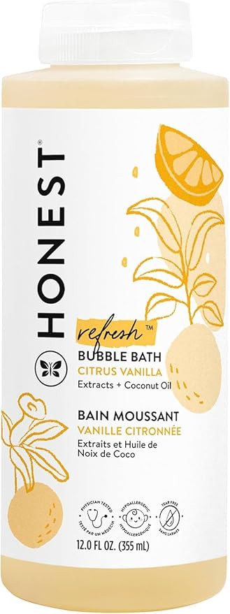 The Honest Company Foaming Bubble Bath, Naturally Derived, Tear-free, Hypoallergenic, Citrus Vani... | Amazon (US)