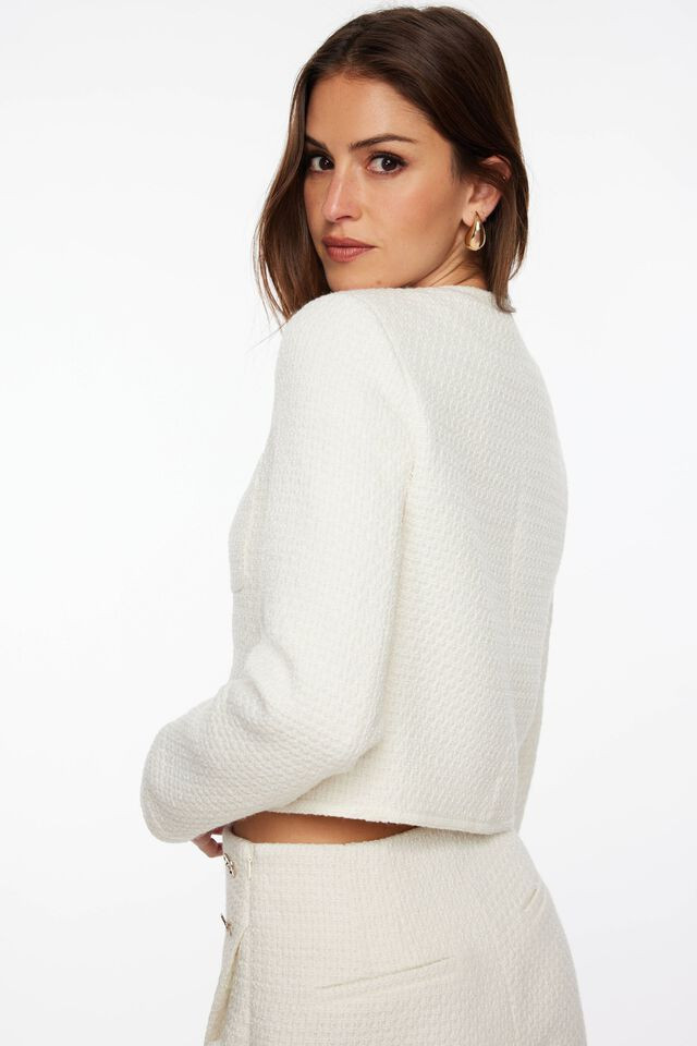 Cropped Tweed Blazer | Dynamite Clothing