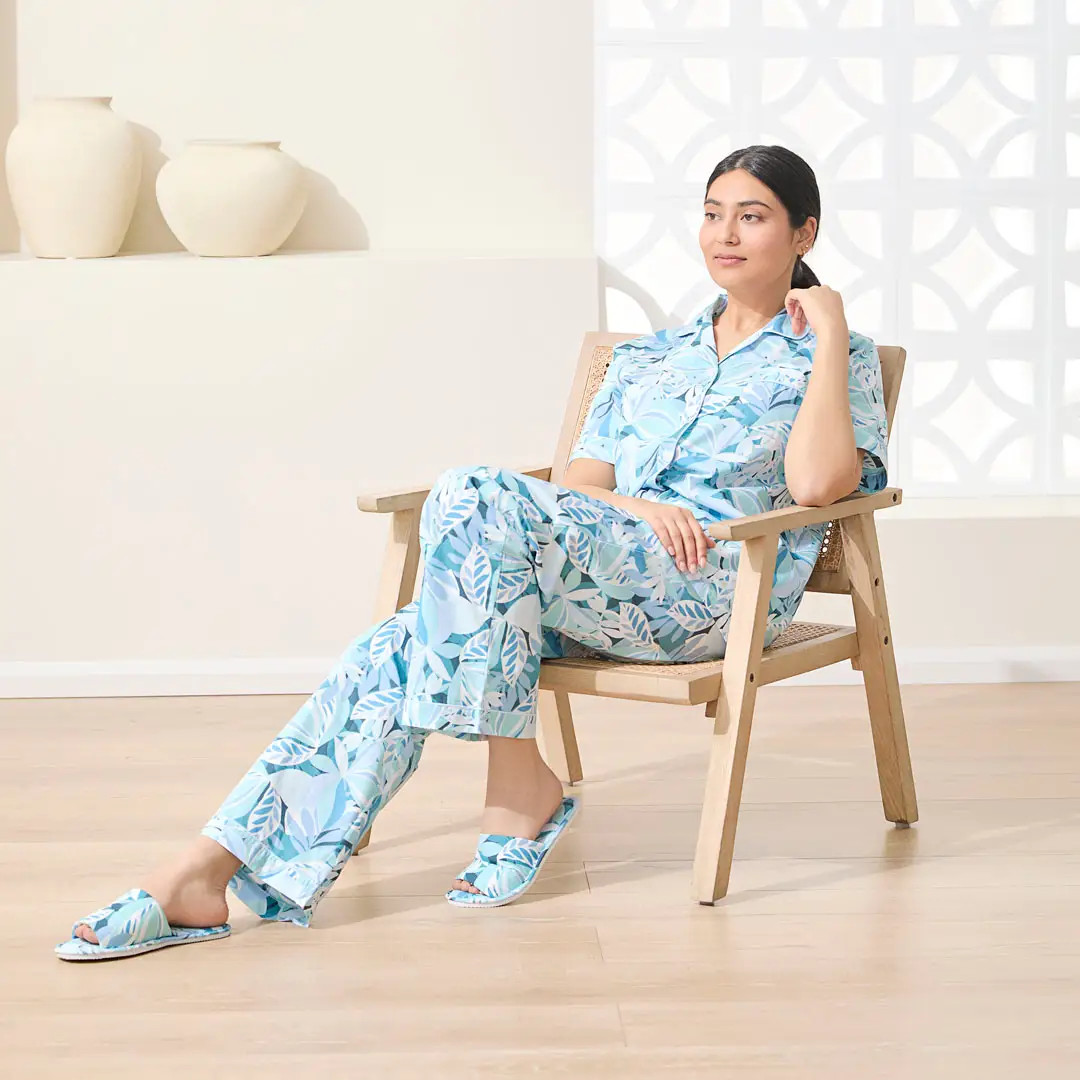Tahiti Pants PJ Set  -  Blue | Bed Bath N' Table