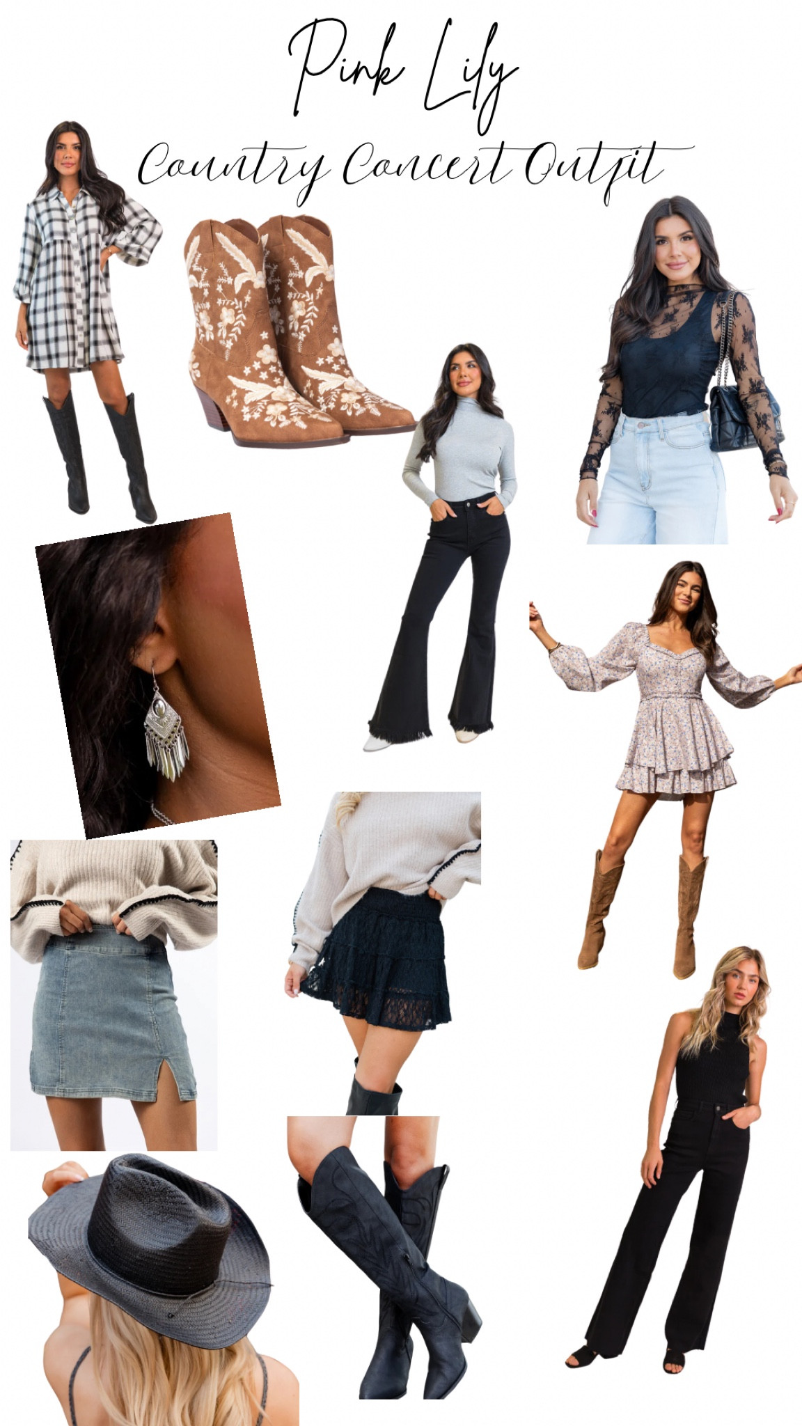 Pink Lily Country Outfits!  These are my favorite pieces for the upcoming concerts this spring summer time! 