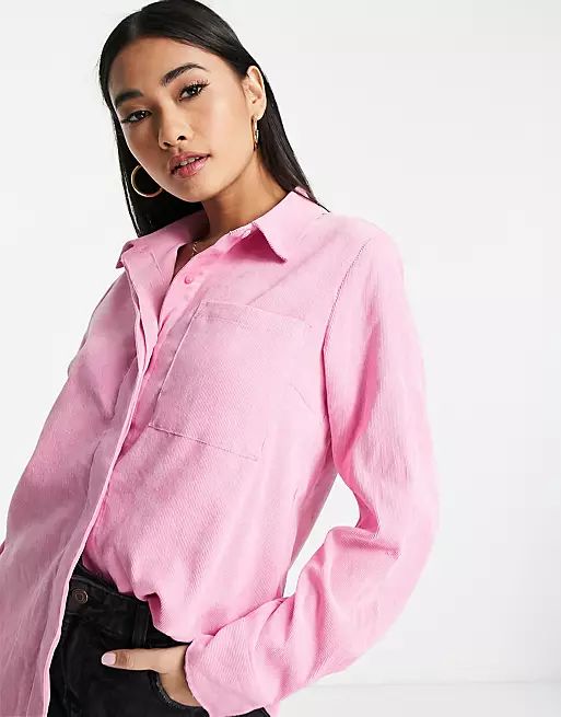 Y.A.S mini cord wide leg trouser co-ord in pink | ASOS (Global)