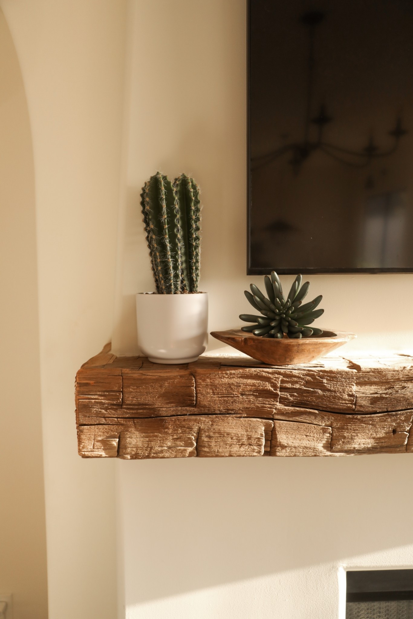 This faux cactus is SUPER affordable and looks insanely realistic! 🌵✨ I love the unique texture it adds to our mantel! #ltkhome #homedecor #fauxcactus #decor 

#LTKHome