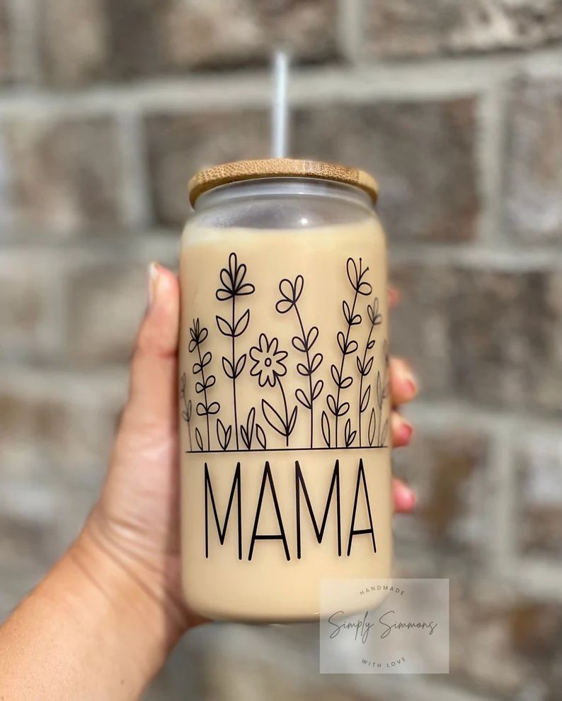 Iced Coffee Glass Can| Iced Coffee Can| Libbey Glass|Boy Mom|Girl Mom | Mama | Etsy (US)