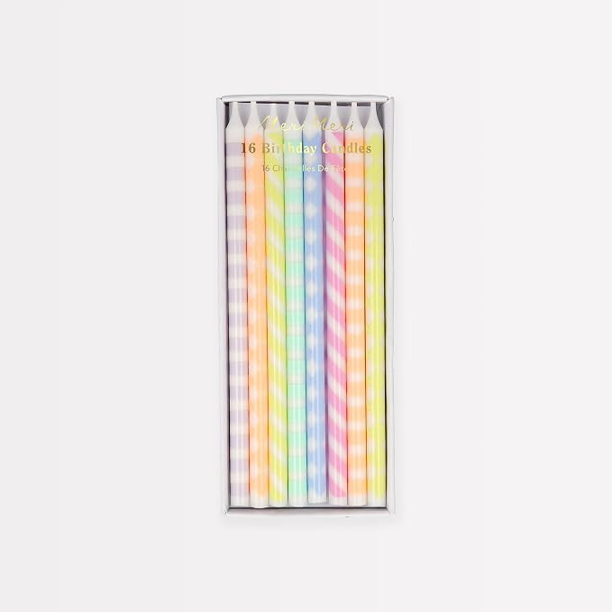 Meri Meri Pastel Patterned Candles (Pack of 16), Pastel Birthday Candles, Tall & Elegant, 5.75" T... | Amazon (US)