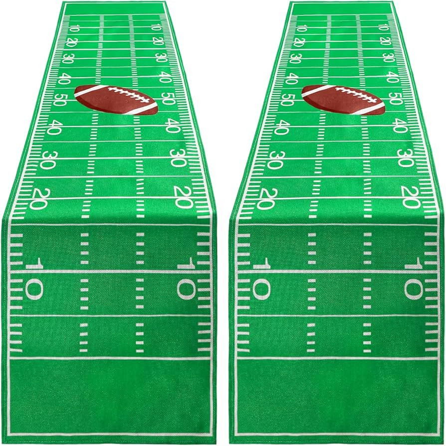 Tegeme 2 Pcs Football Table Runner Party Decorations Disposable Tablecloth Plastic Touchdown Gree... | Amazon (US)