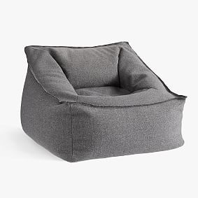 Large Tweed Charcoal Modern Bean Bag Lounger | Pottery Barn Teen