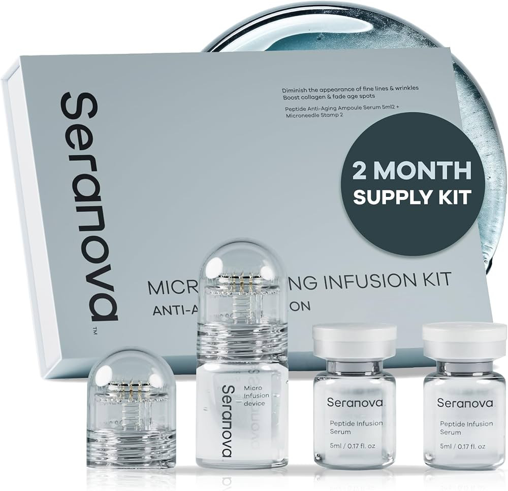 Seranova Micro Infusion System for Face & Neck 0.05mm Stamp with Hyaluronic Acid & Collagen Pepti... | Amazon (US)
