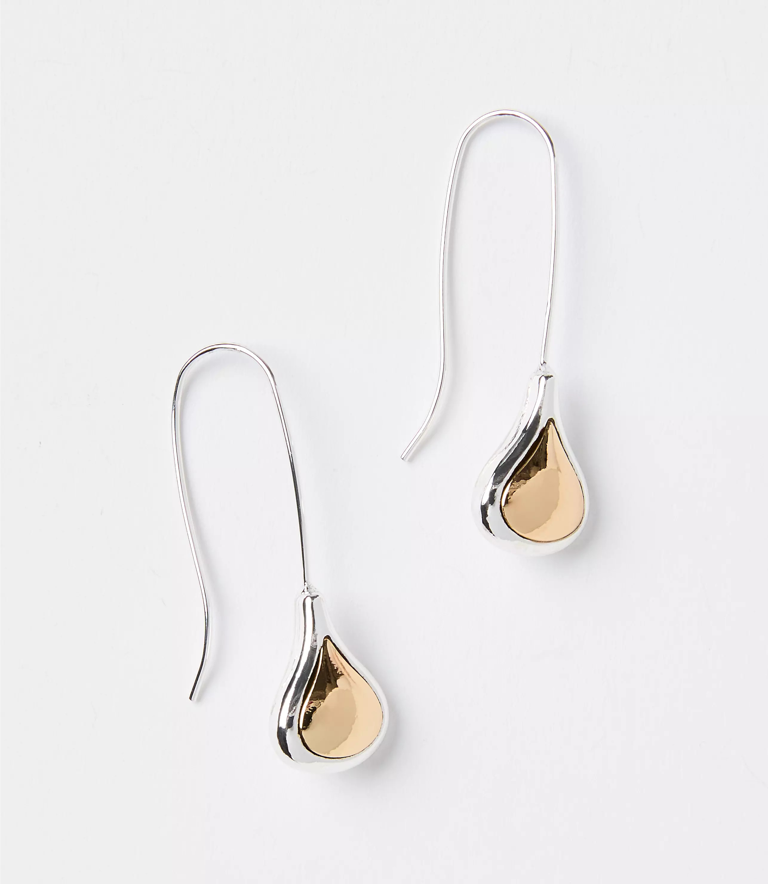 Mixed Metal Teardrop Pull Through Earrings | LOFT