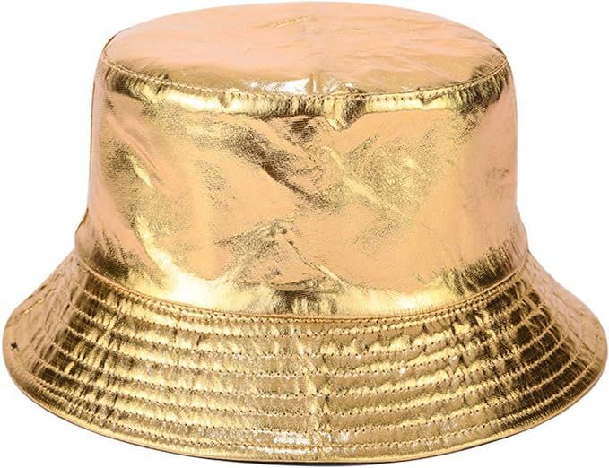 Joylife Metallic Bucket Hat Trendy Fisherman Hats Unisex Reversible Packable Cap | Amazon (US)