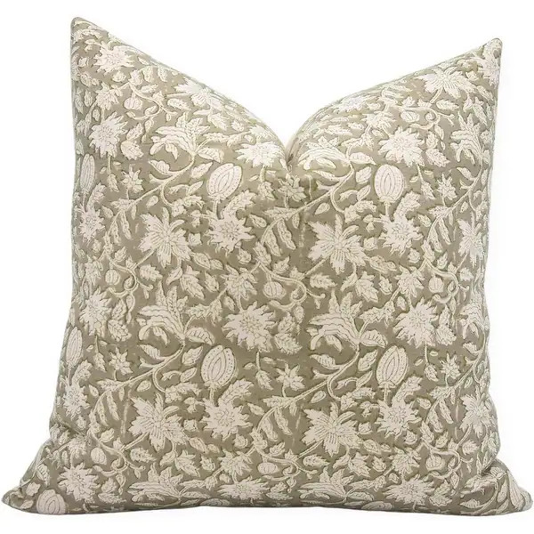 Fabdivine Cotton Farmhouse Block print pillow Cover - Bed Bath & Beyond - 40271875 | Bed Bath & Beyond