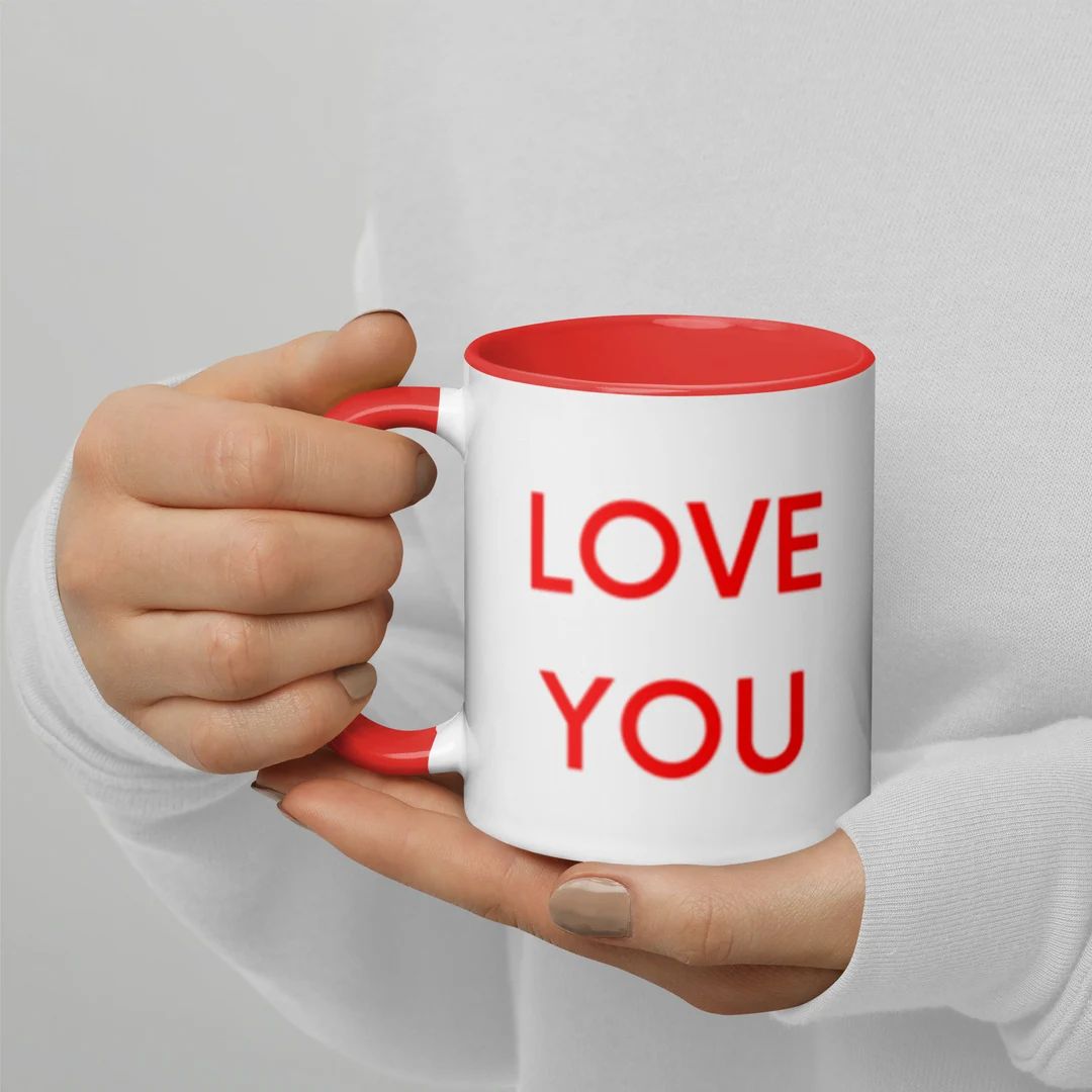 I Love You Valentines Day Mug with Color Inside. Valentines Day Gift. Valentines Day Cup. I Love ... | Etsy (US)