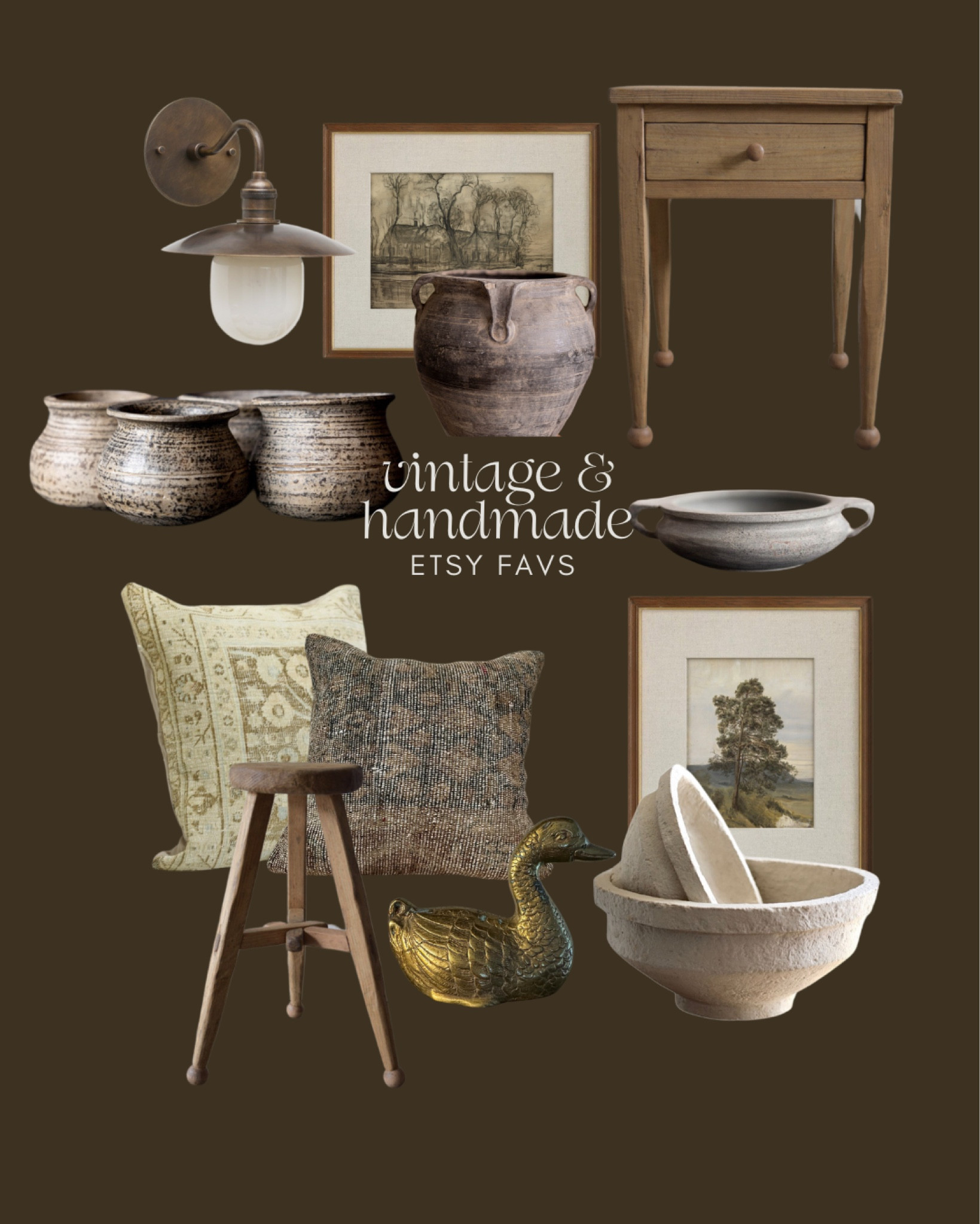 Etsy Reeses, vintage and handmade decor, wall, sconces, art, art, print, furniture, nightstand, side, table, stool, decorative bowl, decorative vase, brass decor, vintage decor

#LTKSaleAlert #LTKStyleTip #LTKHome