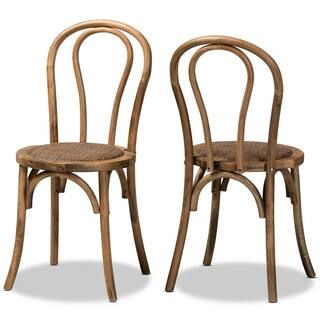 Baxton Studio Dacian Walnut Brown Dining Chair (Set of 2) 195-2P-12392-HD - The Home Depot | The Home Depot