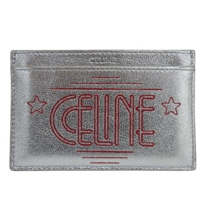 CELINE Celine Eddie Wiltern Leather Card Case Silver Unisex Women USED | eBay | eBay US
