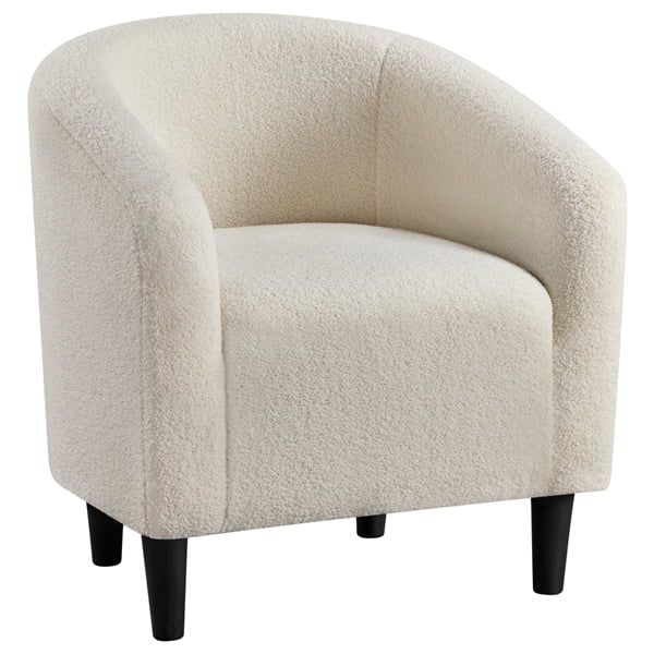 Alden Design Barrel Accent Chair, Ivory Boucle | Walmart (US)