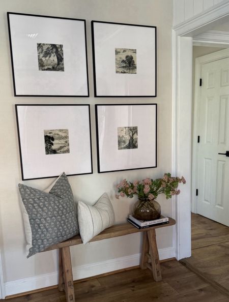Gallery wall, wall art, frames, artwork, wood bench, accent wall, throw pillows, spring florals, vases, styling books 

#LTKHome #LTKStyleTip #LTKFindsUnder100