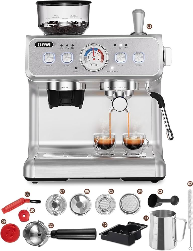 Gevi Espresso Machine 20 Bar With Grinder & Steam Wand – All in One Espresso Maker & Espresso M... | Amazon (US)