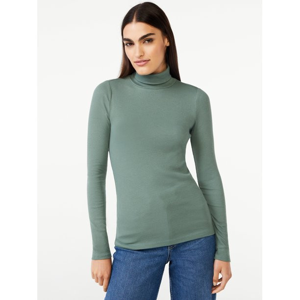 Free Assembly Women's Fine Rib Turtleneck | Walmart (US)