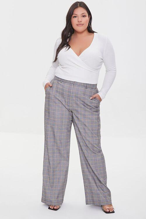 Plus Size Plaid High-Rise Pants | Forever 21 (US)
