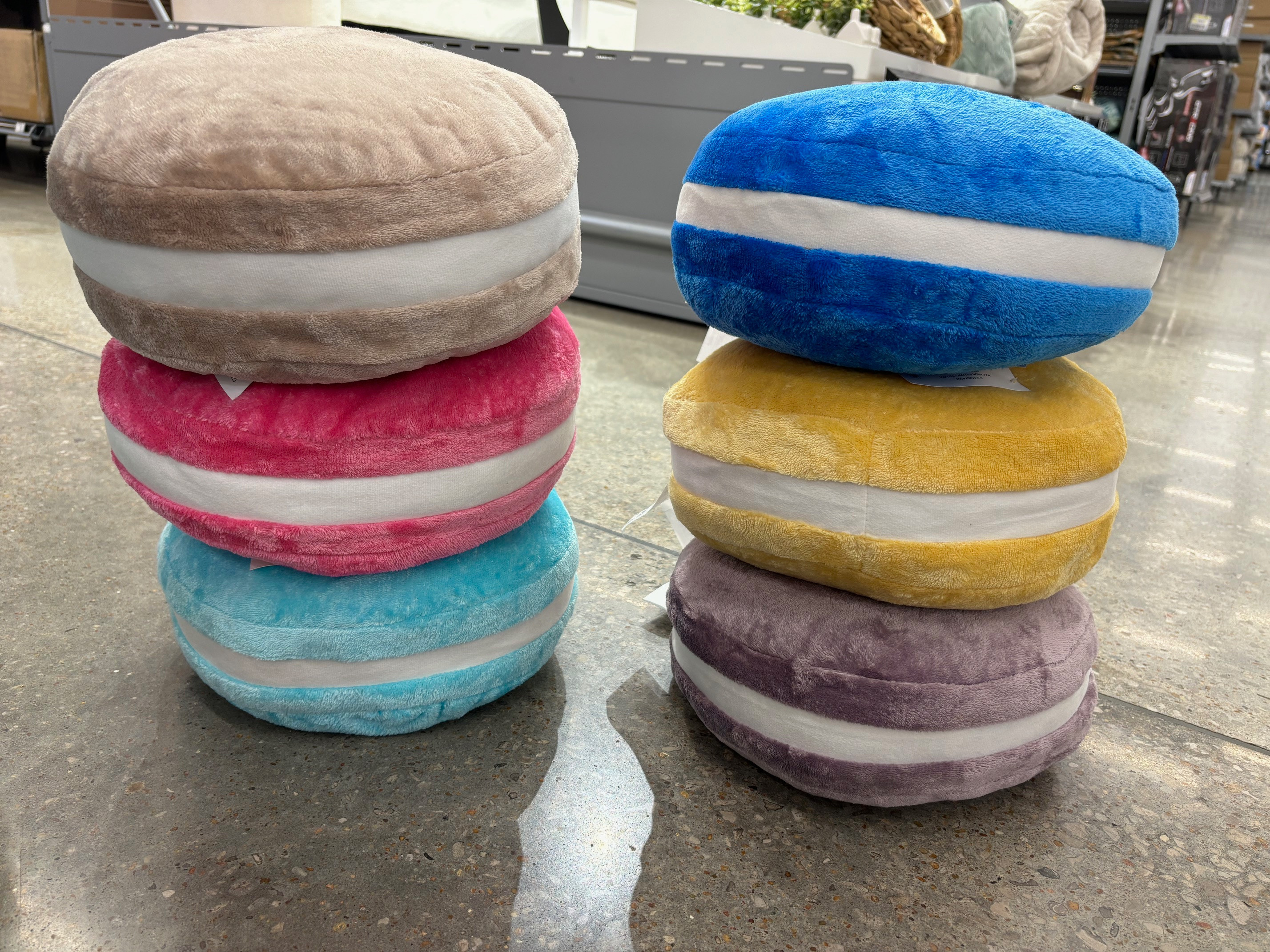 New fun Walmart find. These plush macaron shaped pillows come in such fun colors and are the cutest way to add a pop of color to your space. 

 #LTKHome #LTKKids