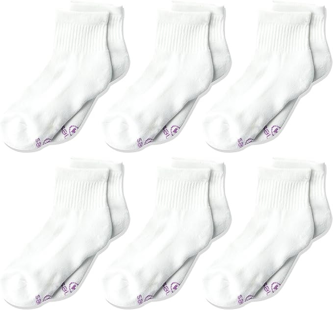 Hanes Ultimate Girls' 6-Pair Pack Ankle Socks | Amazon (US)
