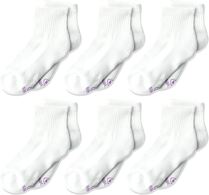 Hanes Ultimate Girls' 6-Pair Pack Ankle Socks | Amazon (US)