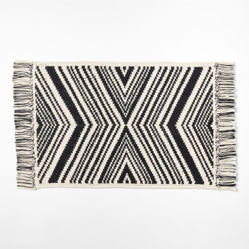 Onca Black and White Bath Mat 24"x36" + Reviews | CB2 | CB2