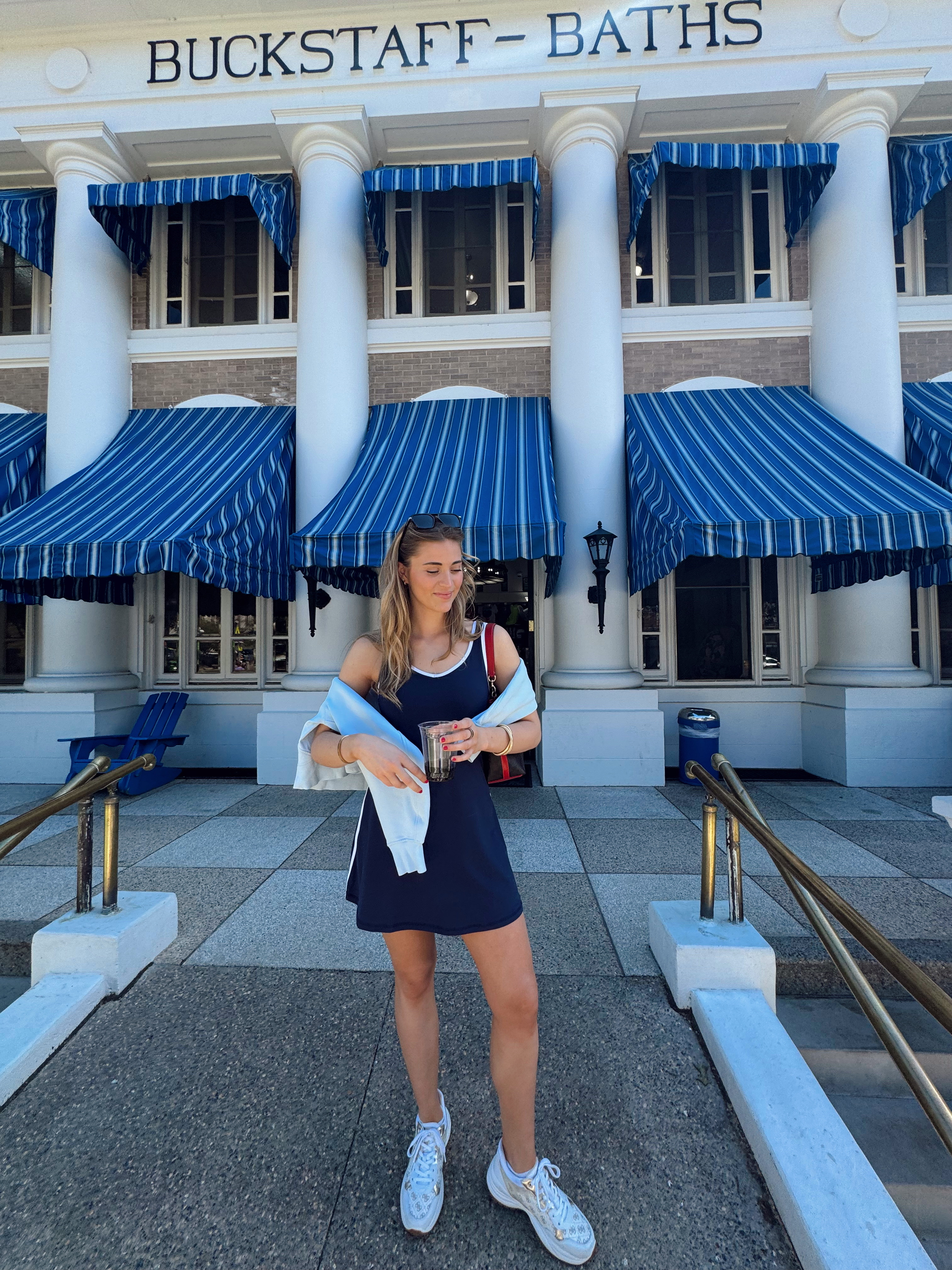 Love it! Here’s a playful, influencer-style caption using those emojis:

**Caption:**  
Matching my favorite bath house in Hot Springs like it’s my full-time job ☀️🩵🧼
Pink blush dress, Lulu jacket, Coach on the arm… summer uniform? Absolutely. 
Catch me pretending I live here 
☀️ 🩵 🧼 👜 ✨

#HotSpringsStyle #BathhouseVibes #OOTD #SummerFitCheck #PinkBlushLook #LuluLover #CoachStyle #TrendAlert #VacationVibes #InfluencerInTheWild
