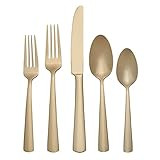 Oneida B1025020AL21 Aptitude Champagne Satin 20 Piece Flatware Set | Amazon (US)