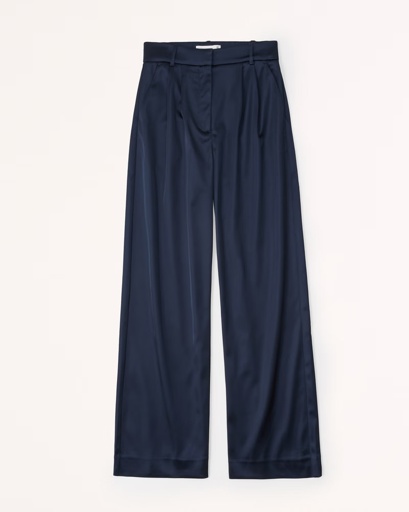 A&F Sloane Tailored Satin Sculpt Pant | Abercrombie & Fitch (US)