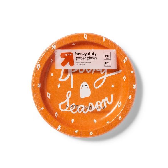 Disposable Dinnerware Plate - Orange &#38; White - 60ct - 8.5&#34; - up &#38; up&#8482; | Target