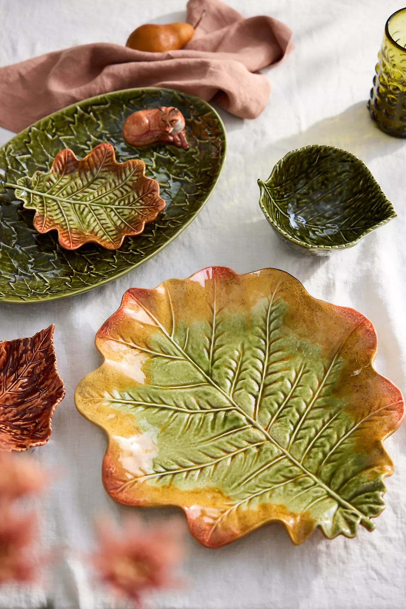 Fallen Leaf Ceramic Bread Plate | Anthropologie (US)