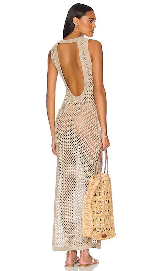 Holly Dress in Tan | resort fashion resort 2023 resort wear 2023 swim cover ups | Revolve Clothing (Global)