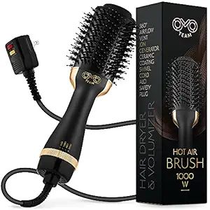 Professional Blowout Hair Dryer Brush, Black Gold Dryer and Volumizer, Hot Air Brush for Women, 7... | Amazon (US)