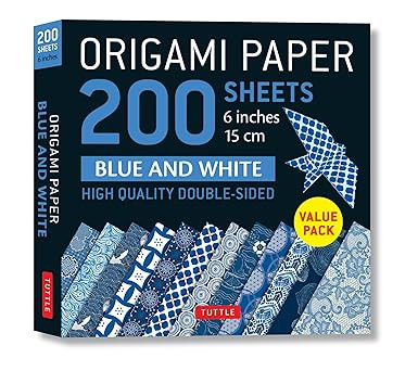 Origami Paper 200 sheets Blue and White Patterns 6" (15 cm): Double Sided Origami Sheets Printed ... | Amazon (US)