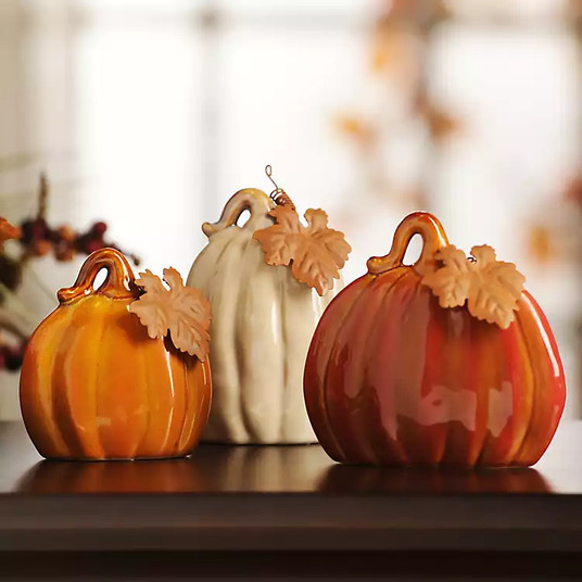 Ceramic Pumpkins, Set of 3