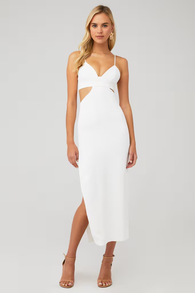 CUT OUT SLIT MIDI DRESS | FashionPass