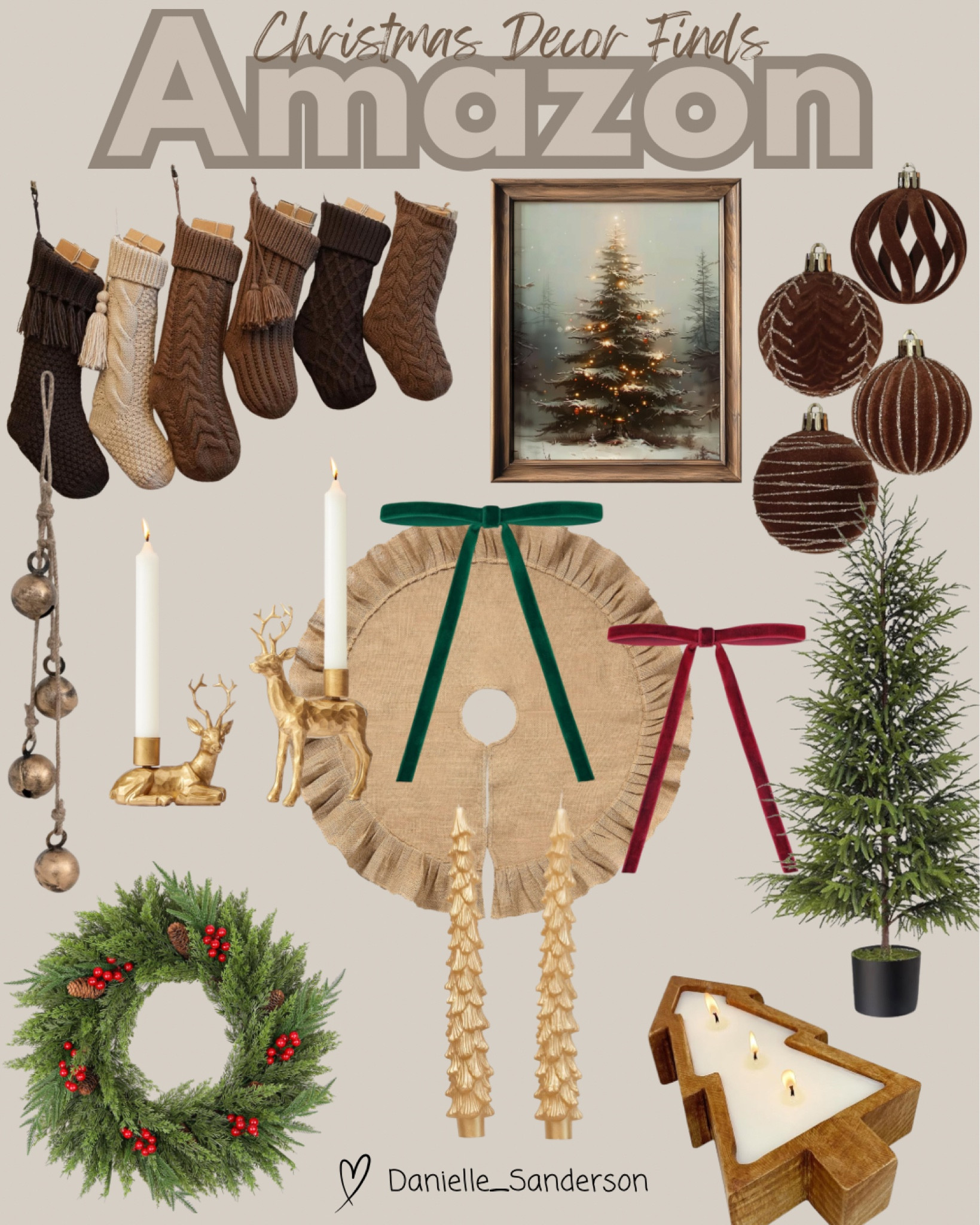 Viral Neutral Christmas Decor from Amazon 🎄✨
All the trending 2024 holiday decor vibes in one place! If you’re searching for neutral Christmas decor, viral knit stockings, velvet ribbon bows, brass bells, or aesthetic Christmas ornaments, these Amazon finds are leading the trends this year.

Textured stockings, wood-toned ornaments, vintage-inspired artwork, cedar wreaths, gold reindeer, rustic bells, mini trees, and cozy tree skirts—everything you need for that warm, elevated, Pinterest-worthy holiday look. Perfect for mantle styling, entryway decor, and creating a cozy Christmas home.

Shop all the trending neutral Christmas finds, mantle decor ideas, and Amazon holiday must-haves linked here!

#LTKHome #LTKHoliday #LTKSeasonal