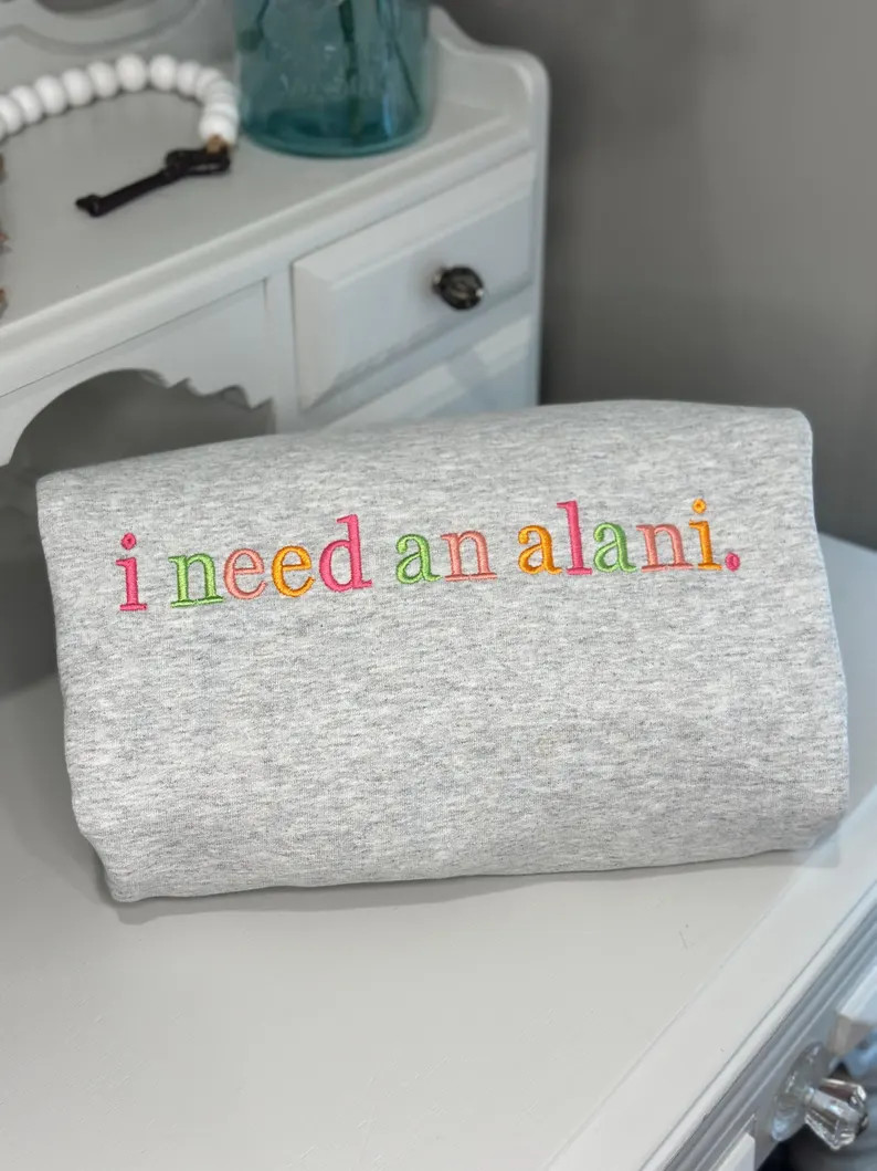 I NEED AN Alani Embroidery Sweatshirt Caffeine Shirt Crewneck Custom Dainty Design Comfy Soft Fun... | Etsy (US)