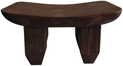 Handcrafted Solid Wood - Raw Timber Oval Four-Legged Stool, Living Room Mini Coffee Table Decor, ... | Amazon (US)