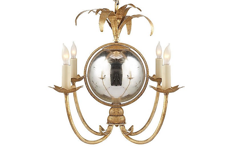 Gramercy Mini Chandelier, Gilded Iron | One Kings Lane