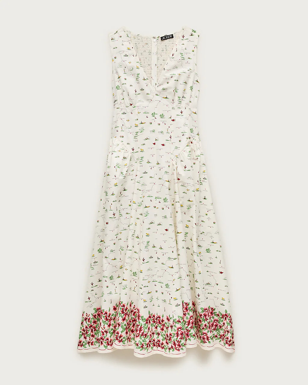 V-neck dress in map print | J. Crew US