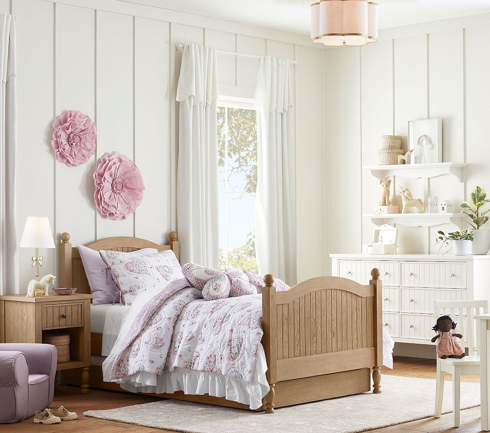 Linen Flower Scallop Flush Mount (15") | Pottery Barn Kids