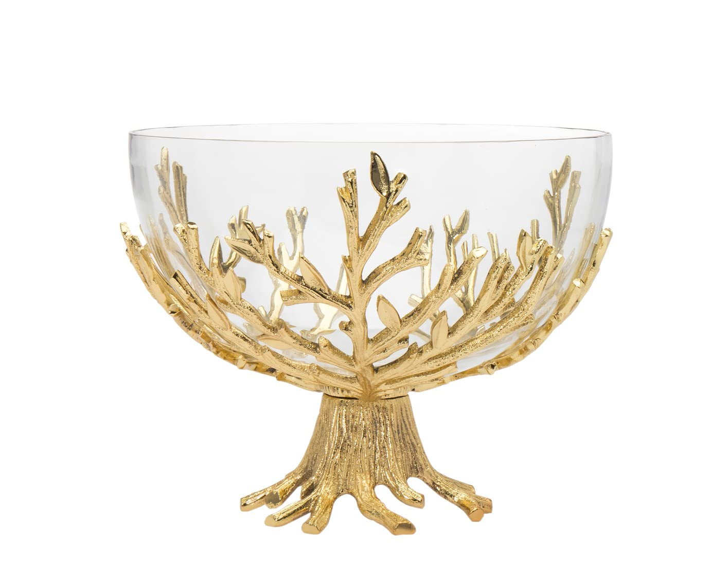 Godinger Decorative Serving Bowl Centerpiece Serveware Golden Branch Glass - 10.5 Inches | Amazon (US)