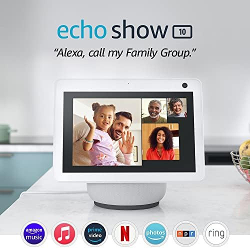 Echo Show 10 (3rd Gen) | HD smart display with motion and Alexa | Glacier White | Amazon (US)