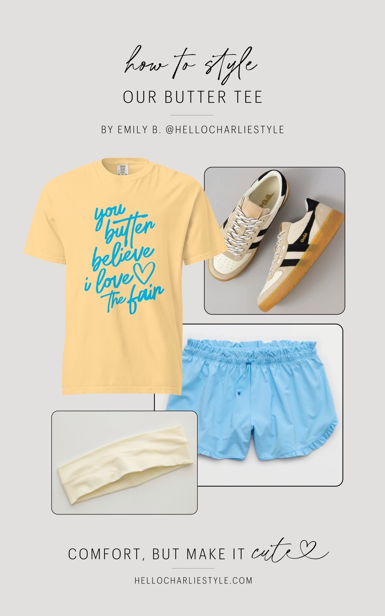 How to style our You Butter Believe I Love The Fair tee - comfy shorts with adorable ruffle detailing, stylish sneakers and a striped headband to keep your hair back on a HOT fair day.

#LTKootd #LTKgrwm #LTKdayinmylife